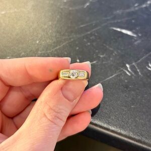 Vintage 14k Diamond Inset Pinky Ring